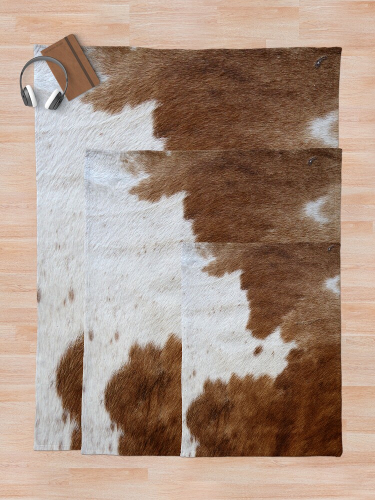 "Cow Hide Brown & White" Throw Blanket for Sale by GymmerLife Redbubble