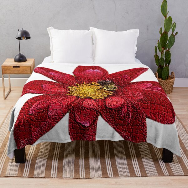 Item preview, Red Flower & Bee ~ W designed and sold by Boakes-Digital.