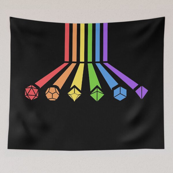 Item preview, Rainbow Polyhedral Dice Set Retro Vibe designed and sold by pixeptional.