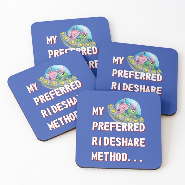 Artikelvorschau, UFO-Humor, „MEINE BEVORZUGTE RIDESHARE-METHODE“ Design entworfen und verkauft von ThisNThatImages.