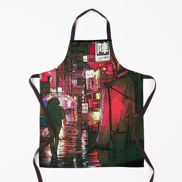 Item preview, the neon lights of a rainy street designed and sold by Unique-on.