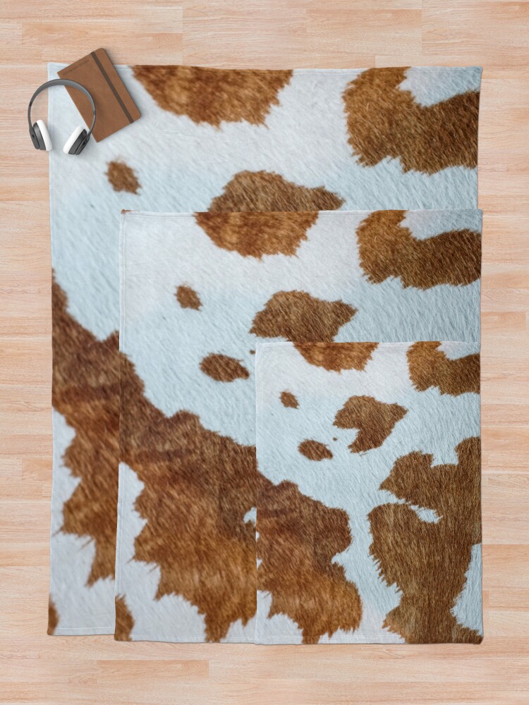 "Cow Hide Brown & White" Throw Blanket for Sale by GymmerLife Redbubble