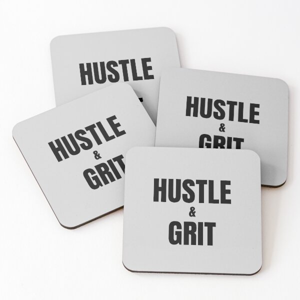 Item preview, Hustle and Grit - black text on grey designed and sold by katiekendall.