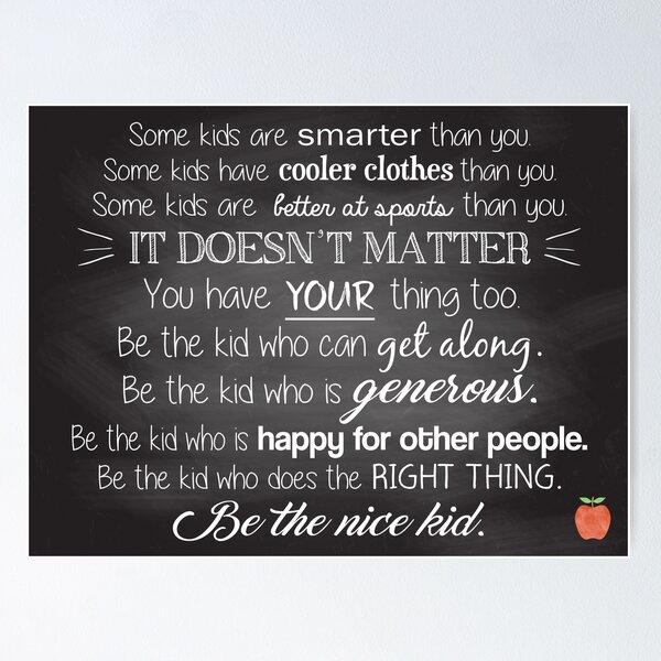 Item preview, Be the Nice Kid Poster designed and sold by Miss Kinder Classroom.