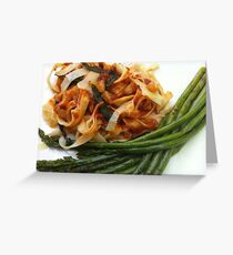 Handmade Pasta snuggles with Asparagus Greeting Card