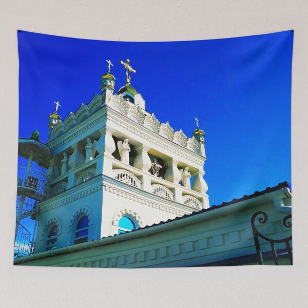 Item preview, Orthodox temple against the background of the blue cloudless sky, architectural decision  designed and sold by helenkaiy.
