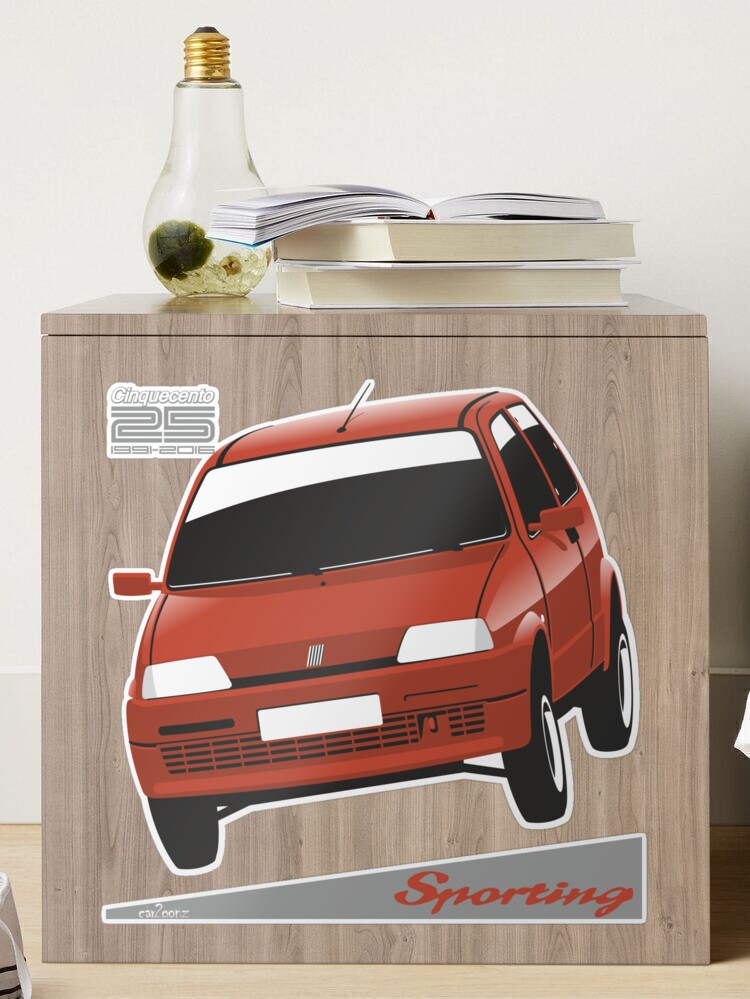 Fiat Cinquecento Sporting red Sticker for Sale by car2oonz