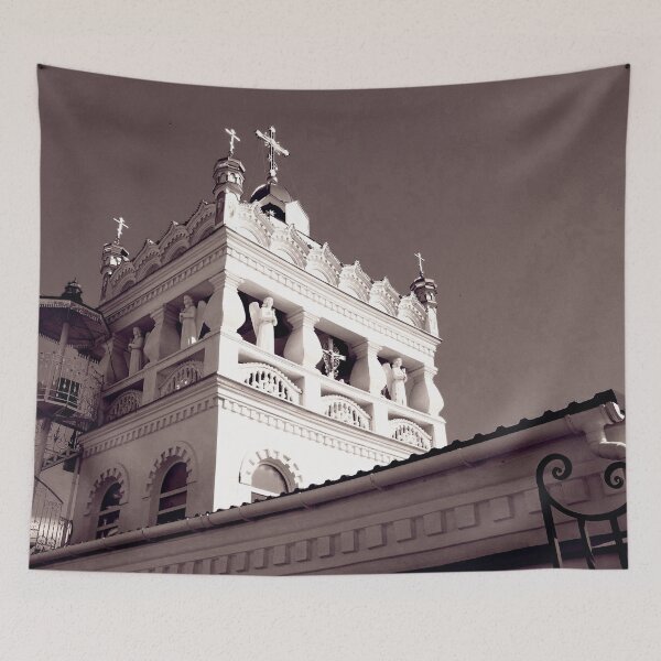 Item preview, Orthodox temple against the background of the blue cloudless sky, architectural decision  designed and sold by helenkaiy.
