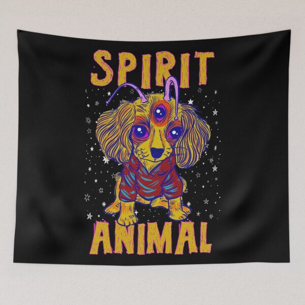 Item preview, Psychedelic spirit animal - weird psychedelic space dog designed and sold by SidTastic .