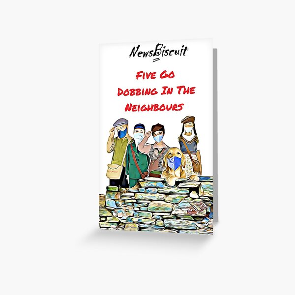 Five Go Dobbing Greeting Card