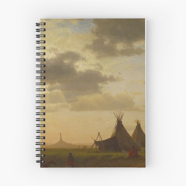 Item preview, View of Chimney Rock, Ohalilah Sioux Village in the Foreground - Albert Bierstadt designed and sold by 2Girls1Shirt.