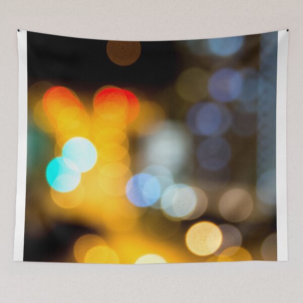 Item preview, Bokeh night lights of a street. Colorful blur of rounded pattern of city night lights during night designed and sold by Artsy Boulevard.