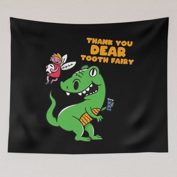 Item preview, Dino dinosaur T-Rex Tyrannosaurus tooth gap tooth fairy joke designed and sold by Andreas-Jaeger.