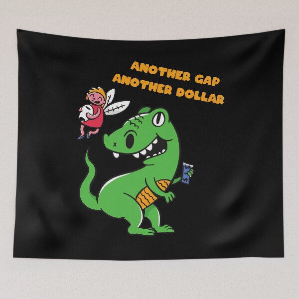 Item preview, Dino dinosaur T-Rex Tyrannosaurus tooth gap tooth fairy joke designed and sold by Andreas-Jaeger.
