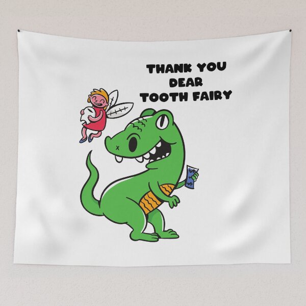 Item preview, Dino dinosaur T-Rex Tyrannosaurus tooth gap tooth fairy joke designed and sold by Andreas-Jaeger.