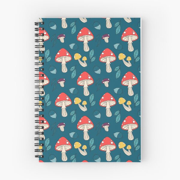 Item preview, Colorful Hand Drawn Mushroom Pattern Fungi Texture Indigo Blue designed and sold by SoccaTamam.