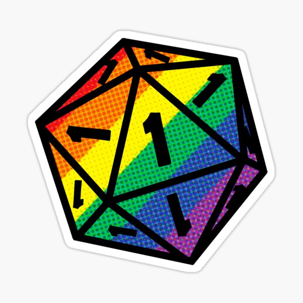 Aperçu de l'œuvre Échec critique arc-en-ciel D20 créée et vendue par amandartwork.