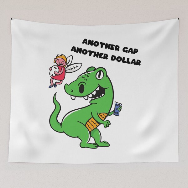 Item preview, Dino dinosaur T-Rex Tyrannosaurus tooth gap tooth fairy joke designed and sold by Andreas-Jaeger.