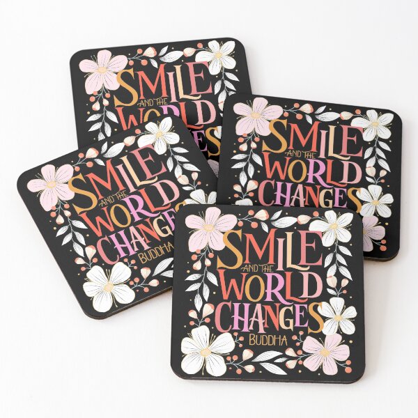 Item preview, Smile and the world changes. Positive Affirmation Motivational Quote Inspirational Message designed and sold by Sandra Brezina.