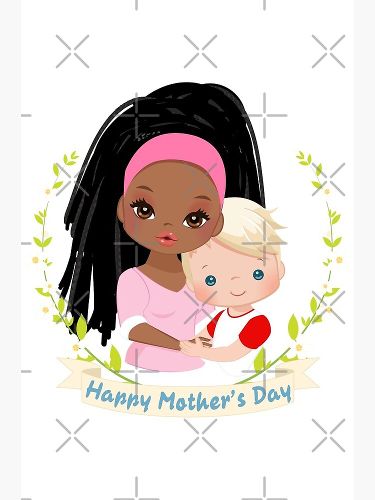 Mother's day or birthday mother mom gift idea mother son motif Greeting  Card by Wematter Designs