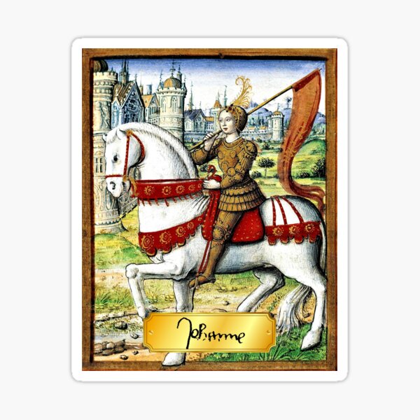 Joan of Arc, Jeanne d’Arc, The Maid of Orléans, w/ Signature, 1504 Illustration Sticker