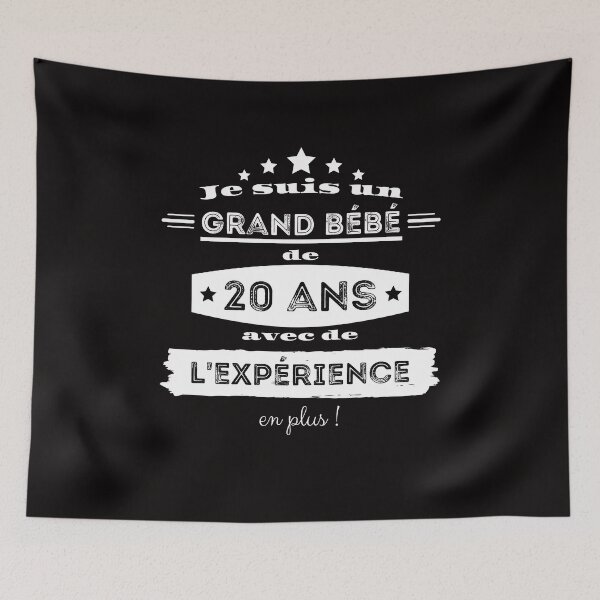 Aperçu de l'œuvre Bébé 20 ans expérience Humour anniversaire créée et vendue par Ydurand.