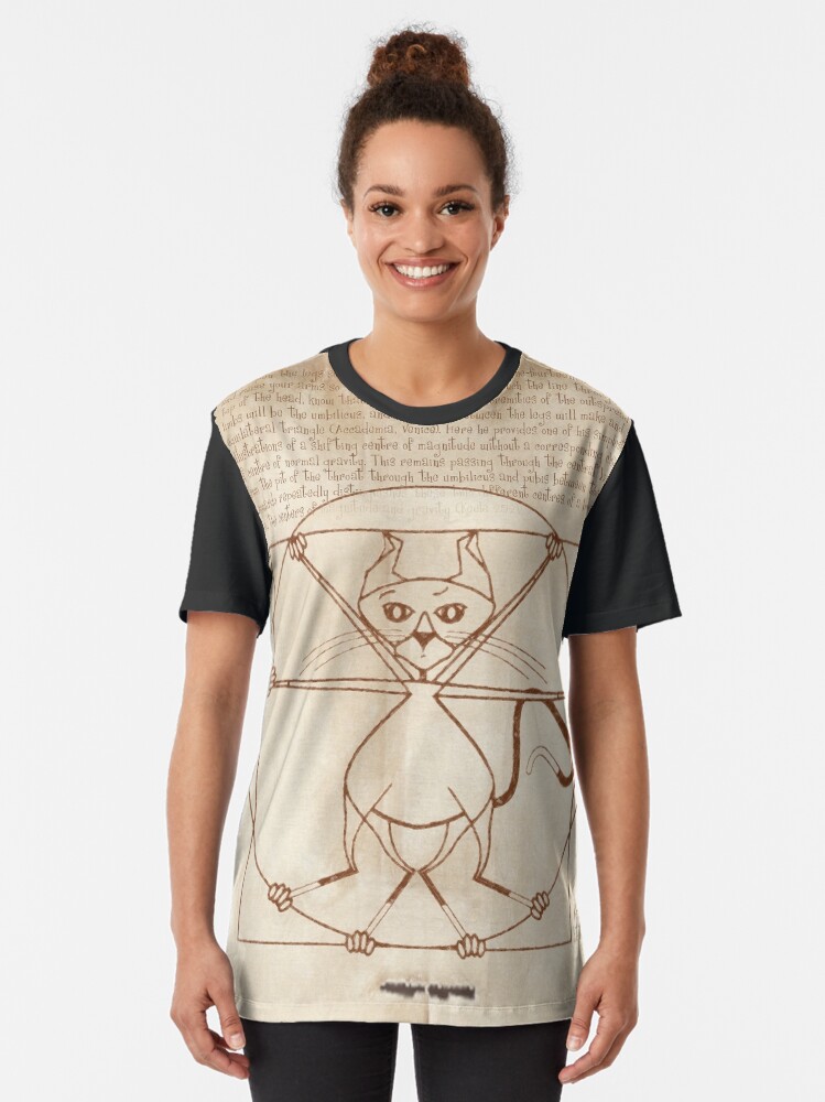 Alternate view of KINKY KITTY - The Kinky Vitruvian Kitty Graphic T-Shirt