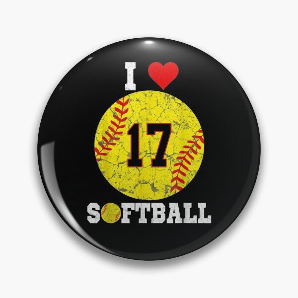 Artikelvorschau, Softball Nummer 17 Softball Liebhaber Geschenk Vintage Retro entworfen und verkauft von rubysheila.