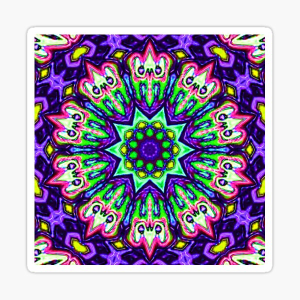 Psychedelic Kaleidoscope Pattern 07031c Sticker