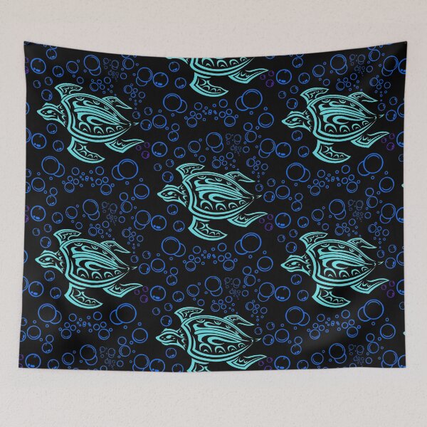 Item preview, Ocean Blue Tribal Hawaiian Sea Turtle designed and sold by WoodburyLake.