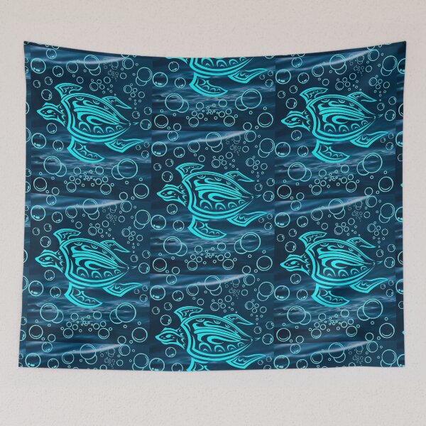 Item preview, Ocean Blue Tribal Hawaiian Sea Turtle designed and sold by WoodburyLake.