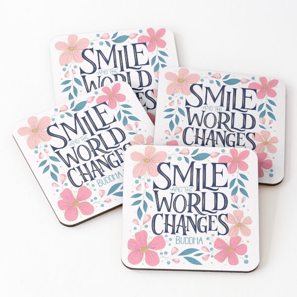 Item preview, Smile and the world changes. Motivational quote Inspirational message Positive affirmation designed and sold by Sandra Brezina.