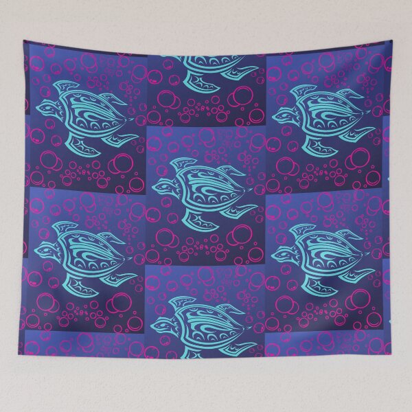 Item preview, Ocean Blue Tribal Hawaiian Sea Turtle designed and sold by WoodburyLake.