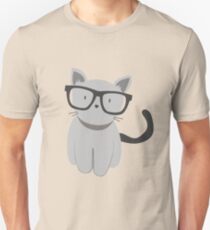 Hipster Cat mit Brille Unisex T-Shirt