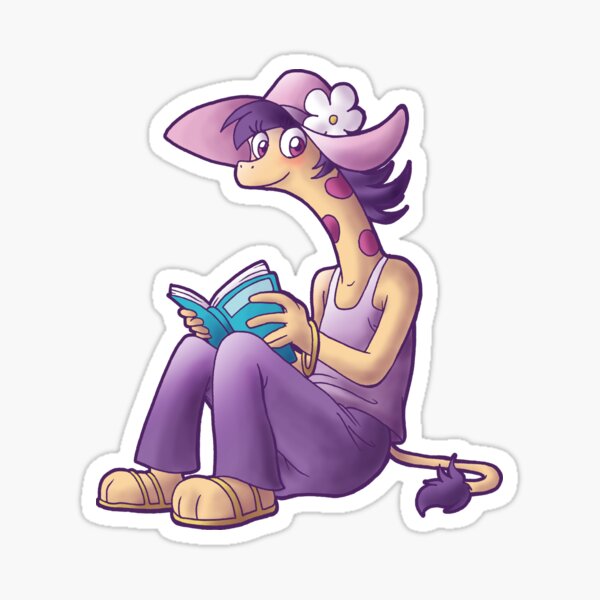 Reading giraffe Sticker