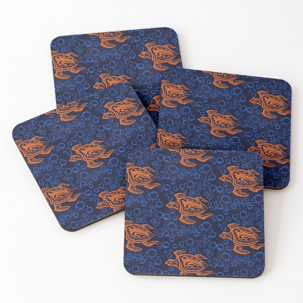 Item preview, Ocean Orange Tribal Sea Turtle   designed and sold by WoodburyLake.