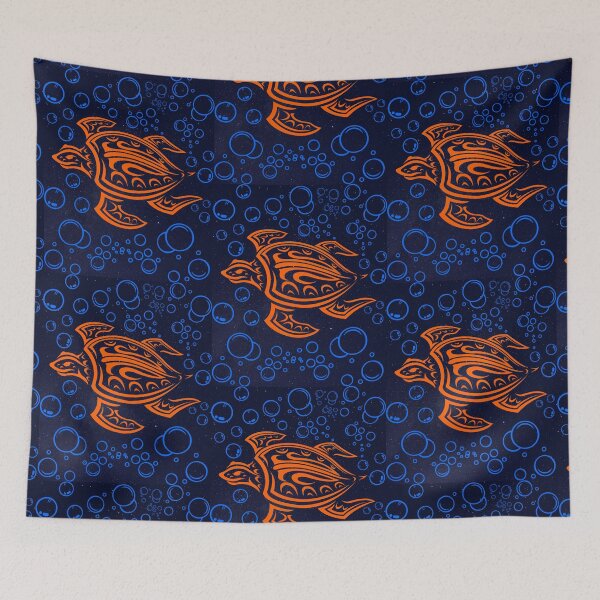 Item preview, Ocean Orange Tribal Sea Turtle   designed and sold by WoodburyLake.