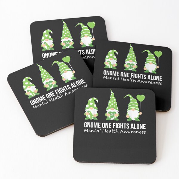 Item preview, Gnome One Fights Alone Mental Health Awareness Green Ribbon Gift  designed and sold by lindafrances.
