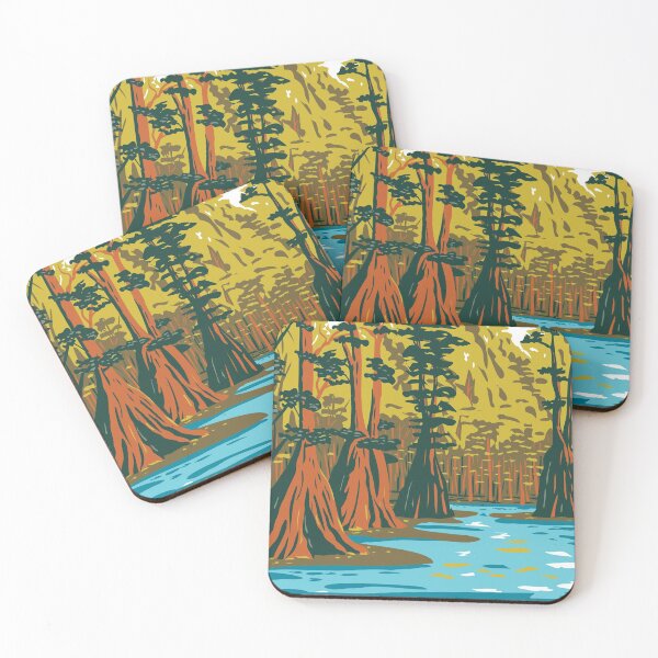 Item preview, WPA Poster of Apalachicola River with Taxodium Distichum at Apalachicola National Forest designed and sold by JohnLucke.
