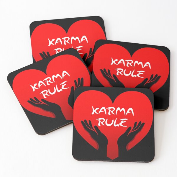 Item preview, Karma Rule - Oriental Style Love Heart Hands - Red on Black designed and sold by NoMatterLab.