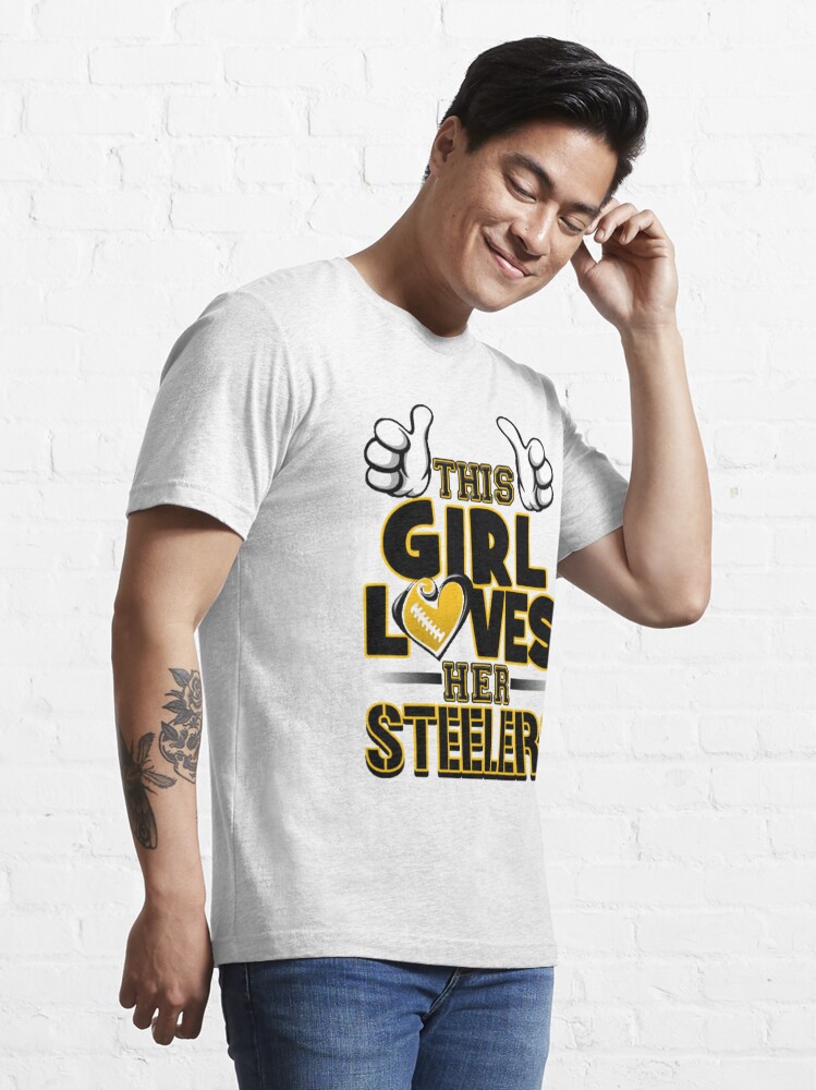 MagikTees This Girl Loves Her Steelers Football Women's T-Shirt