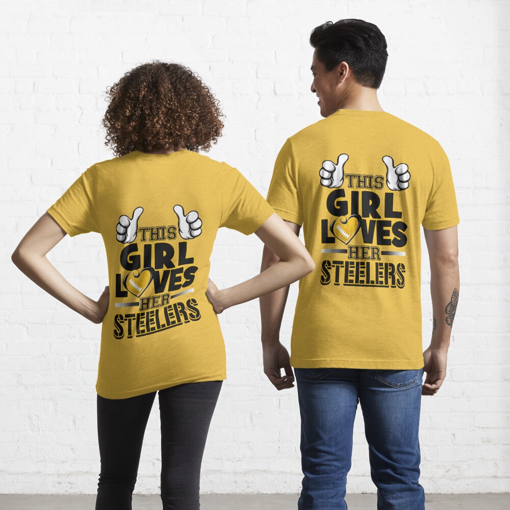 This Girl Loves Her Steelers Football T-Shirt Essential T-Shirt for Sale  by LoyceLakin