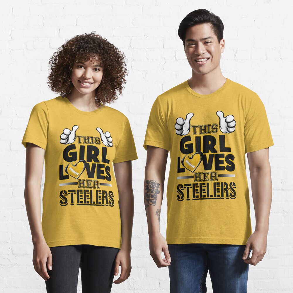 MagikTees This Girl Loves Her Steelers Football Women's T-Shirt