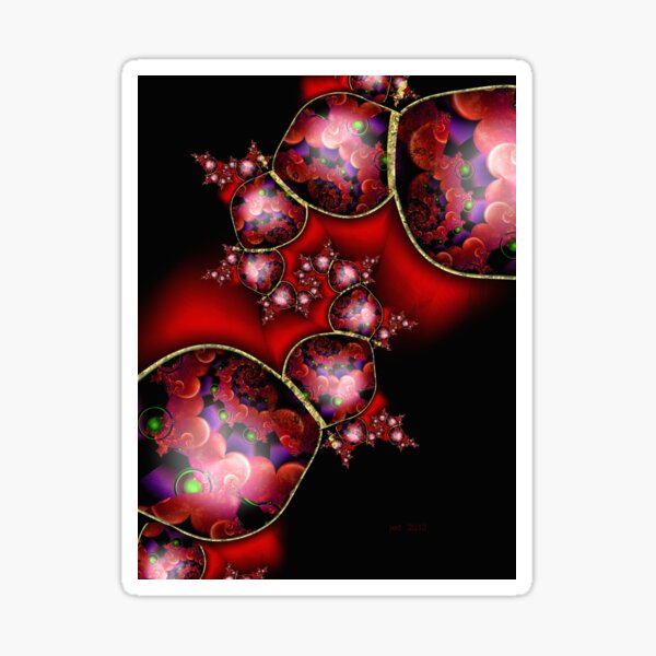 Passion Red Printed Beads Sticker