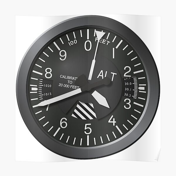 "Altimeter 3D 3700ft" Poster by TheArtPilot Redbubble
