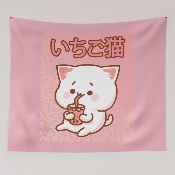 Item preview, 90s Kawaii Strawberry Cat Cute Kitty designed and sold by SoloTravelerSt.