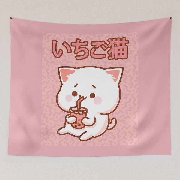 Item preview, 90s Kawaii Strawberry Cat Cute Kitty designed and sold by SoloTravelerSt.