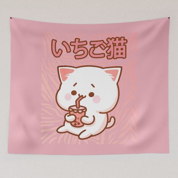 Item preview, Copy of 90s Kawaii Strawberry Cat Cute Kitty designed and sold by SoloTravelerSt.