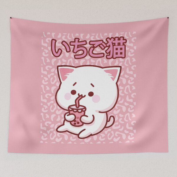 Item preview, 90s Kawaii Strawberry Cat Cute Kitty designed and sold by SoloTravelerSt.