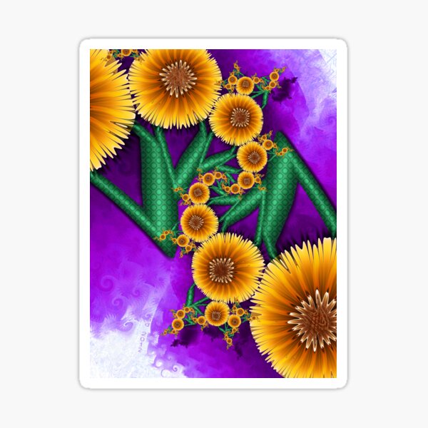 Golden Autumn Flowers Sticker